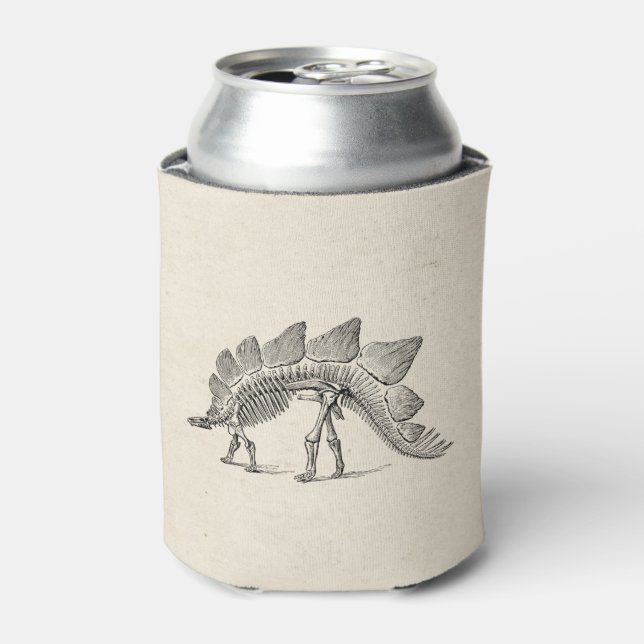 Stegosaurus Dinosaur Skeleton Fossil Can Cooler (Can Front)