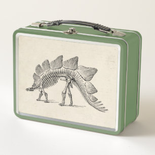 Stegosaurus Dinosaur Skeleton Fossil Metal Lunch Box