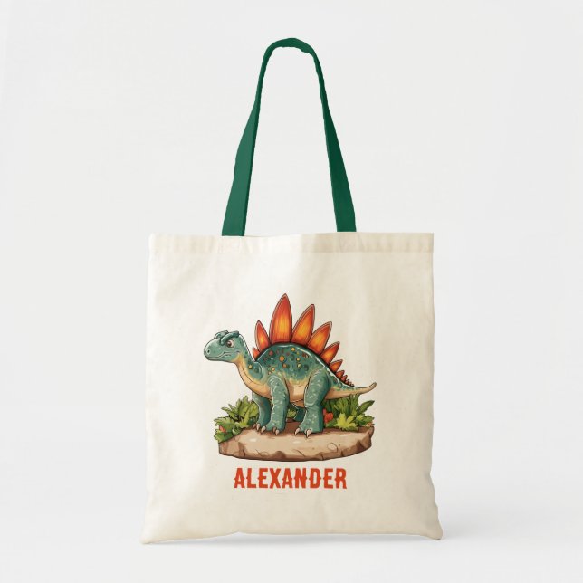 Stegosaurus Dinosaur Tote Bag (Front)