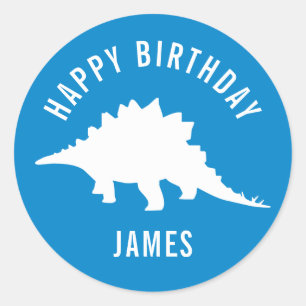Stegosaurus Happy Birthday Party Sticker