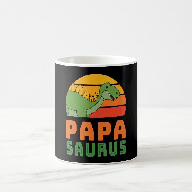 Stegosaurus Papasaurus Dinosaur Father's Day Coffee Mug (Center)