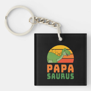 Stegosaurus Papasaurus Dinosaur Father's Day Key Ring
