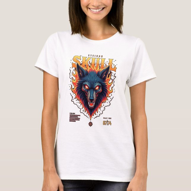 Steidon Skull – Flaming Wolf Head Tee (Front)