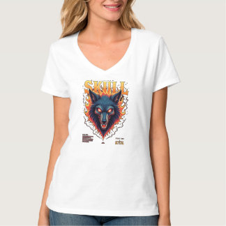 Steidon Skull – Flaming Wolf Head Tee