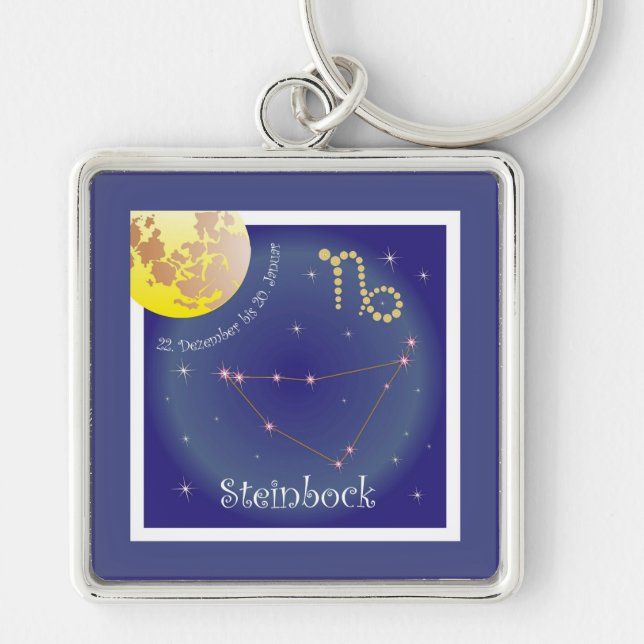 Steinbock 22. Dez. bis 20. Jan. Schlüsselanhänger Key Ring (Front)