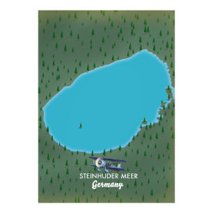 Steinhuder Meer Germany map Photo Print