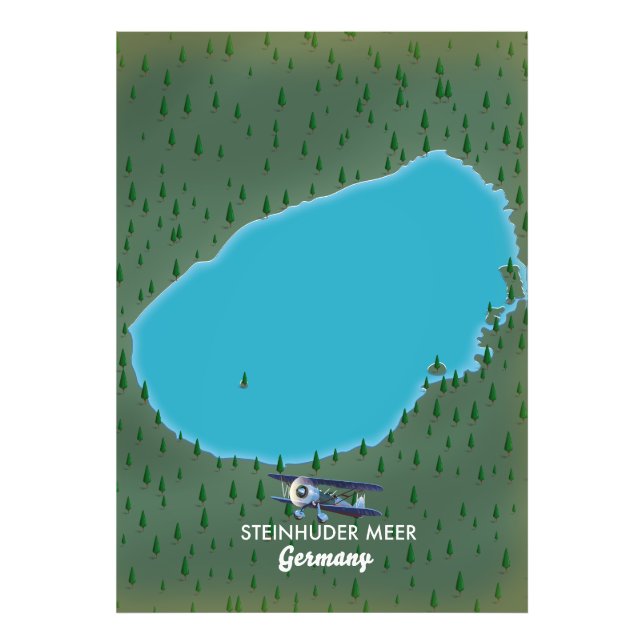 Steinhuder Meer Germany map Photo Print (Front)