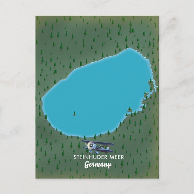 Steinhuder Meer Germany map Postcard (Front)