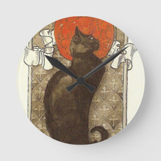 Steinlein's Cat - Art Nouveau Round Clock