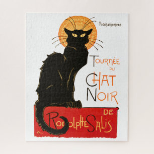Steinlen Art Nouveau French Black Cat Art Jigsaw Puzzle