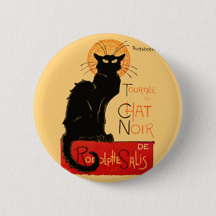 Steinlen Black Cat Classic Artwork 6 Cm Round Badge