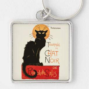 Steinlen Black Cat Classic French Artwork Key Ring