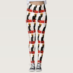 Steinlen Black Cat Classic French Artwork  Leggings