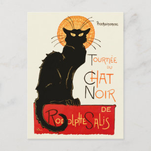 Steinlen Black Cat Classic French Artwork  Postcard