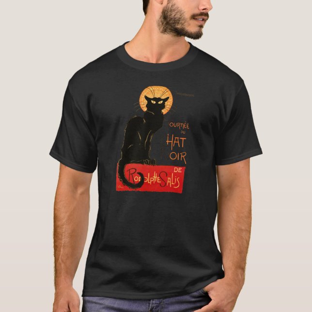 Steinlen Black Cat Classic French Artwork  T-Shirt (Front)