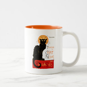 Steinlen Black Cat Classic French Artwork  Two-Tone Coffee Mug