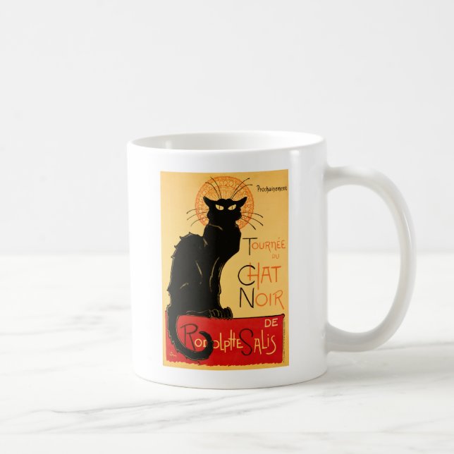 Steinlen Black Cat Classic French Chat Noir Poster Coffee Mug (Right)