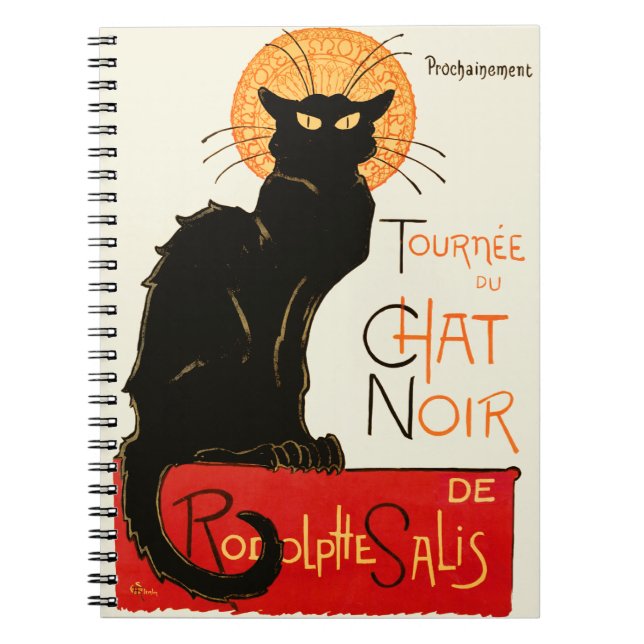 Steinlen Black Cat Classic French Chat Noir Poster Notebook (Front)