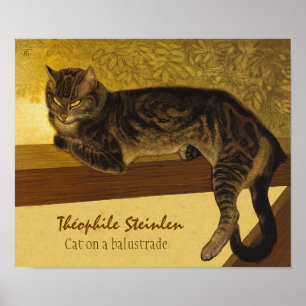 Steinlen Cat on a balustrade CC0975 Grumpy cats Poster