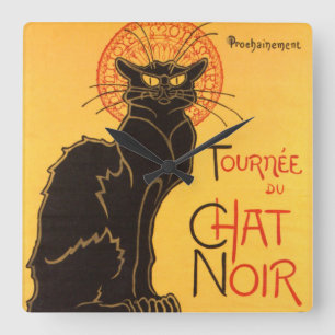 Steinlen: Chat Noir Square Wall Clock
