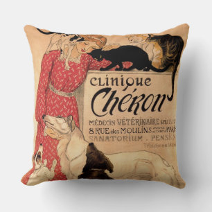 Steinlen's Vintage Clinique Chéron Cushion