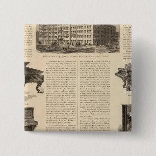 Steinway and Sons, Piano Manufacutrers 15 Cm Square Badge