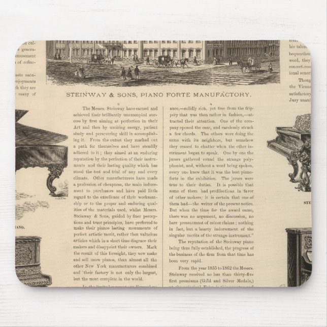 Steinway and Sons, Piano Manufacutrers Mouse Mat (Front)