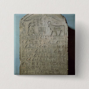 Stela commemorating the burial of the Apis 15 Cm Square Badge