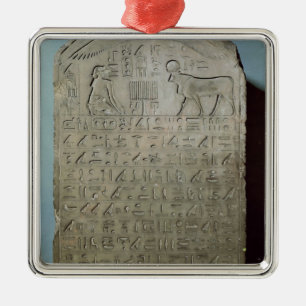 Stela commemorating the burial of the Apis Metal Tree Decoration