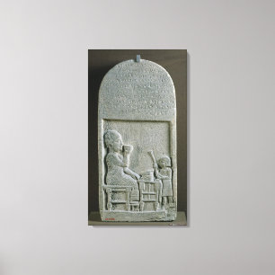 Stela of Si'gabbor, priest of the moon god Canvas Print