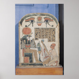 Stela of the harpist Djedkhonsuiuefankh Poster