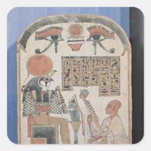 Stela of the harpist Djedkhonsuiuefankh Square Sticker