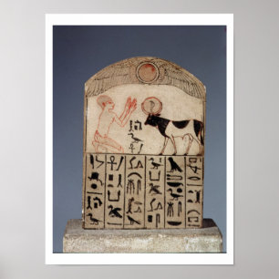Stela to the Apis bull (painted limestone) Poster