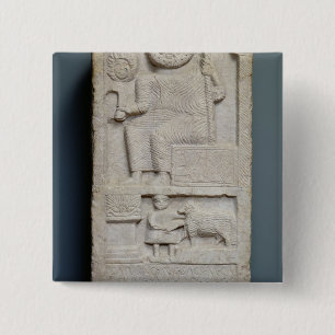 Stele dedicated to Saturn, from El-Ayaida 15 Cm Square Badge