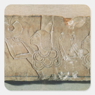 Stele depicting Ay  and his wife Teye Square Sticker