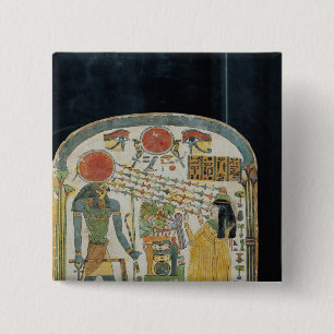 Stele of the Lady Taperet before Re-Horakhty 15 Cm Square Badge