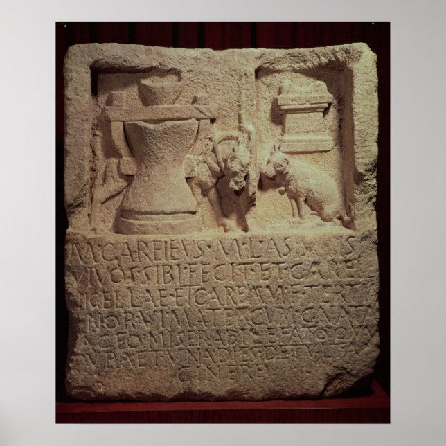 Stele of the miller Marcus Careius Asisa Poster (Front)
