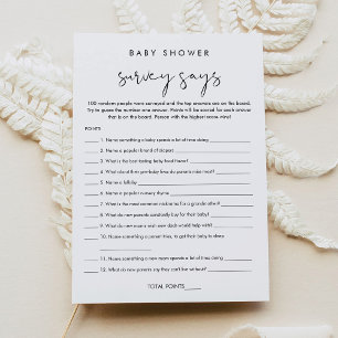 STELLA Baby Shower Survey Says Game Card