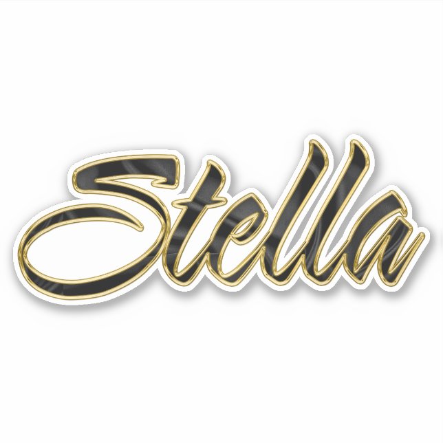 Stella black gold lettering decal sticker (Front)