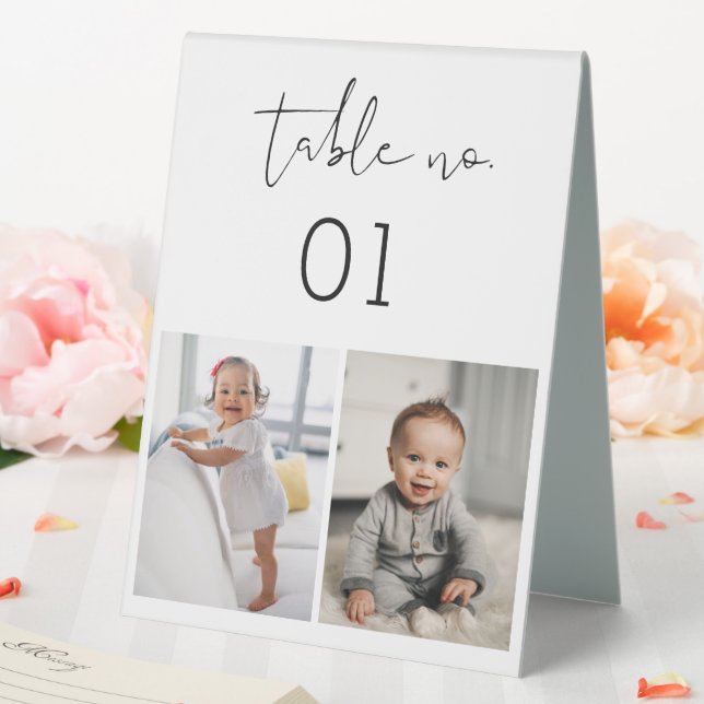 STELLA Childhood Photos Table Number Card 5x7  (In SItu (Wedding))