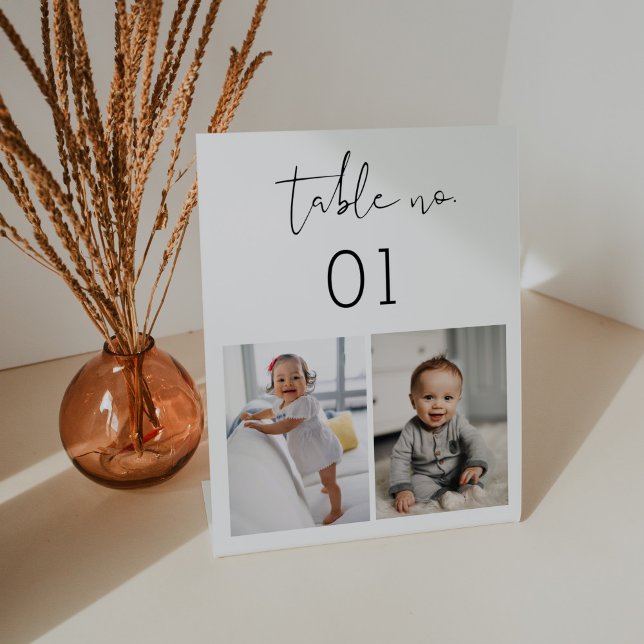 STELLA Childhood Photos Table Number Card 5x7  Pedestal Sign (Creator Uploaded)