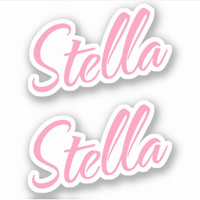 Stella Decorative Name in Pink x2 Sticker (Front)