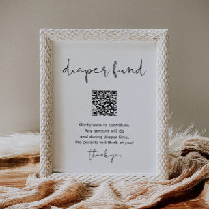 STELLA Diaper Fund QR Code Baby Shower Sign