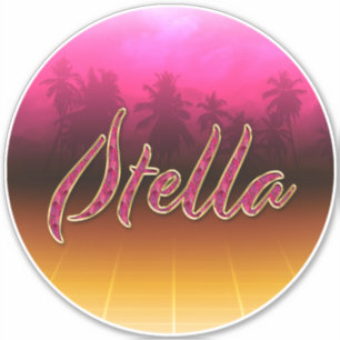 Stella First Name Golden pink Sticker