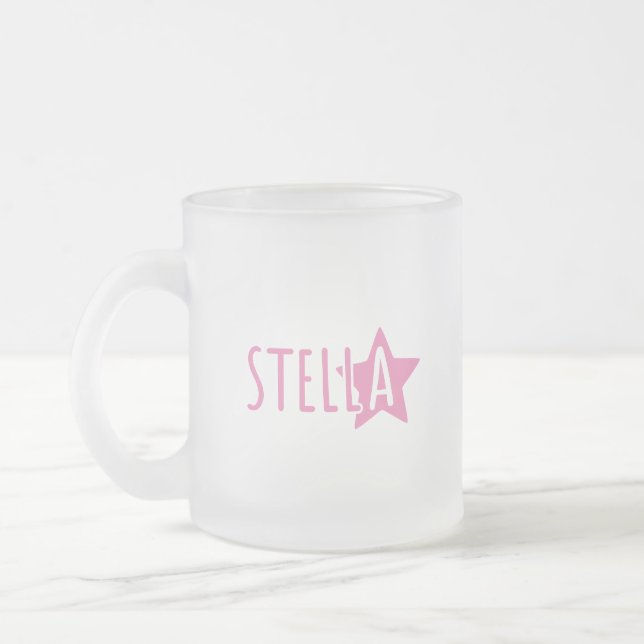 Stella Frosted Glass Coffee Mug (Left)