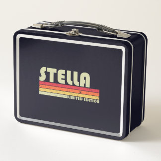 STELLA Gift Name Personalised Retro Vintage 80s 90 Metal Lunch Box