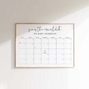 STELLA Guess the Arrival Date Baby Shower Game Poster