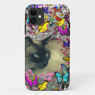Stella in Butterflies Chocolate Point Siamese Cat iPhone 11 Case