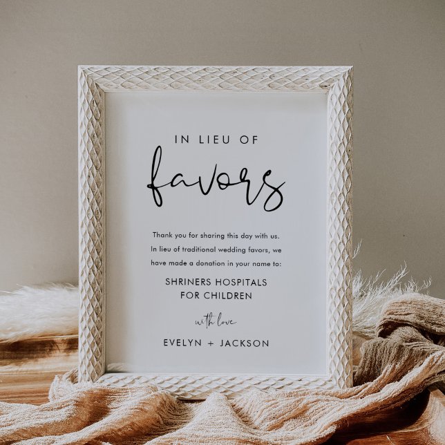 STELLA In Lieu of Favours Wedding Sign (Creator Uploaded)