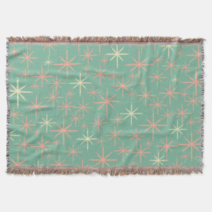 Stella Mid-Century Modern Retro Atomic Age Stars Throw Blanket